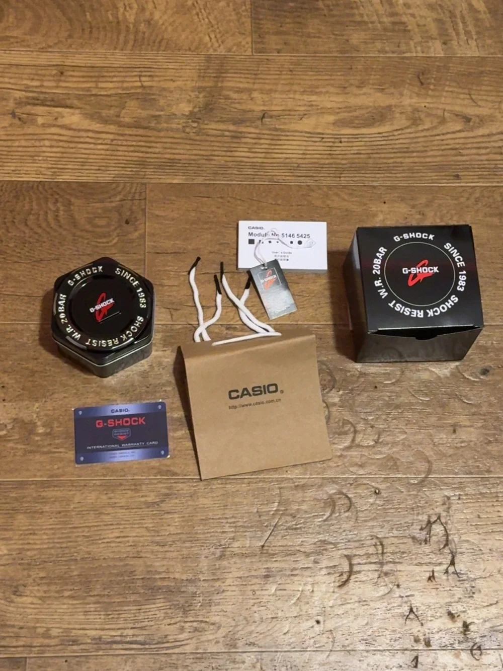 G-Shock Black and White Analog-Digital Resin Watch